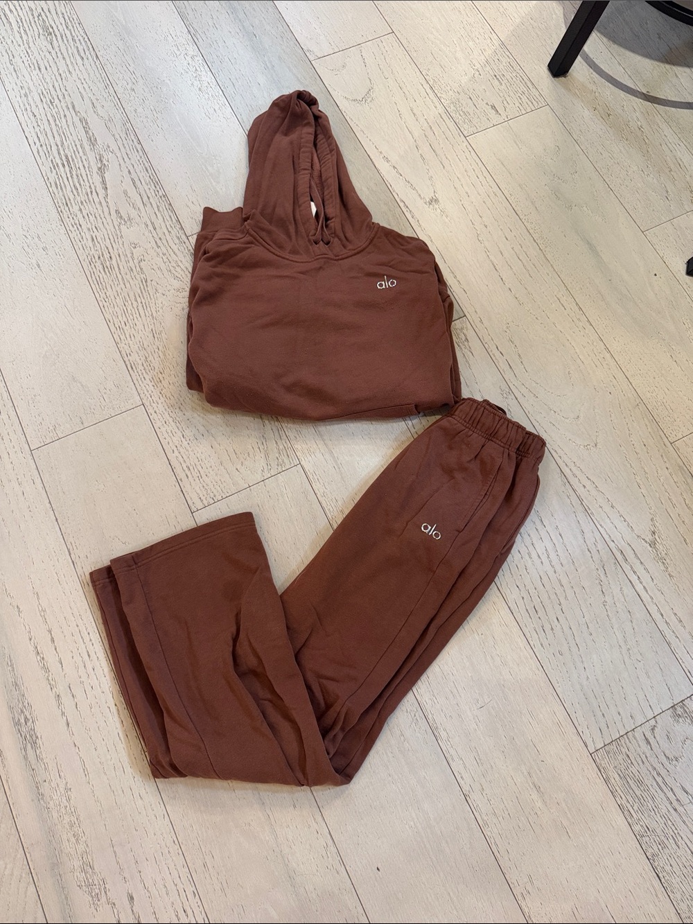 ALO Yoga Brown Cozy Hoodie & Jogger Set